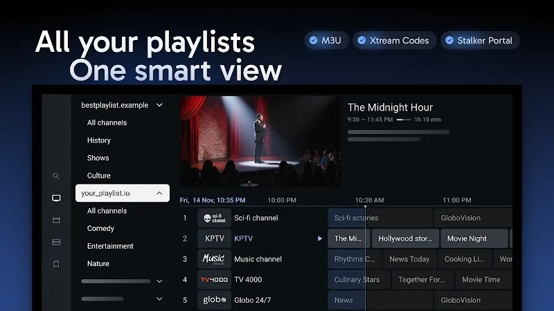 TiviMate playlist screen